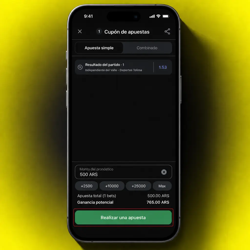 Guía paso a paso para hacer una apuesta móvil: elegir evento, cuota, monto en ARS y confirmar cupón.